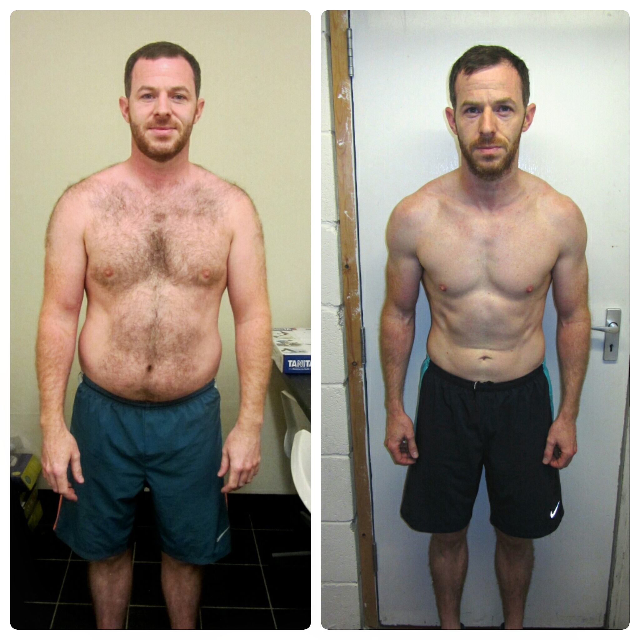 Client Jon Transformation Picture. Front View. Liverpool Personal Trainer - Chris Walker