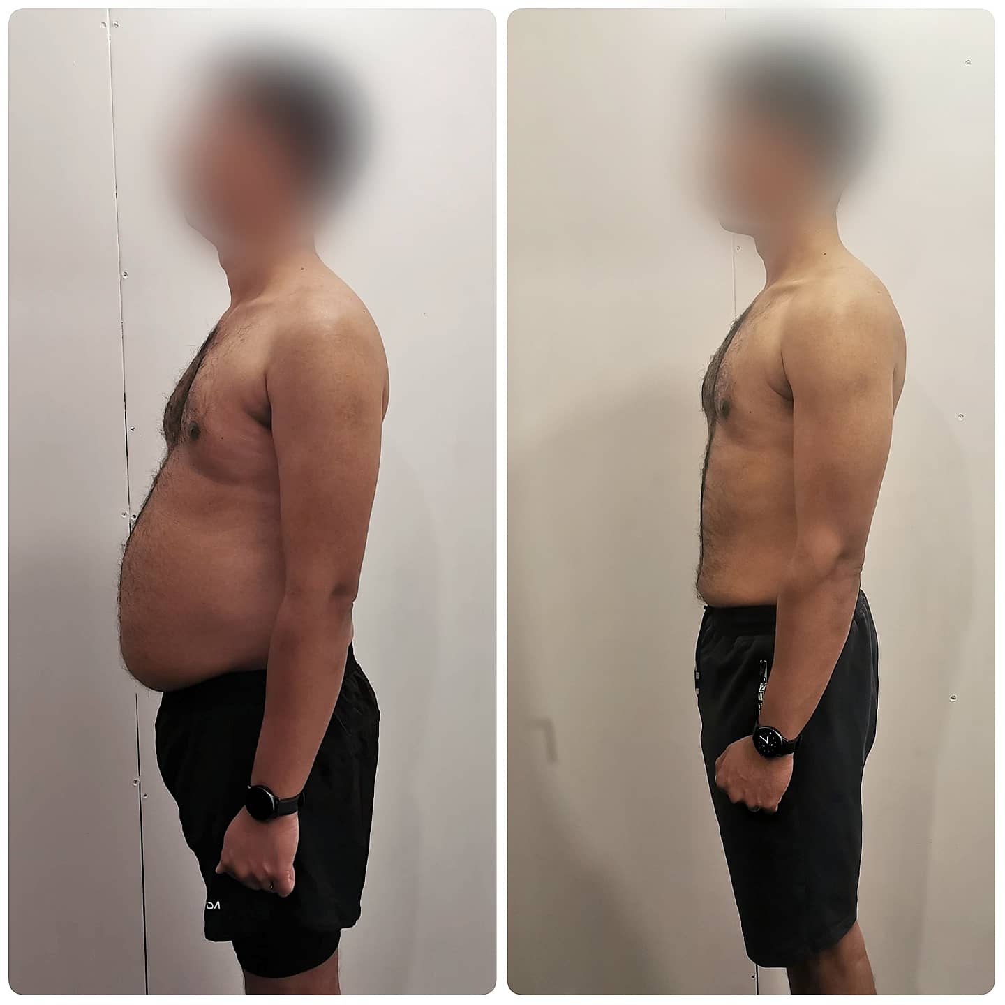 Client V Transformation Picture. Side View. Liverpool Personal Trainer - Chris Walker