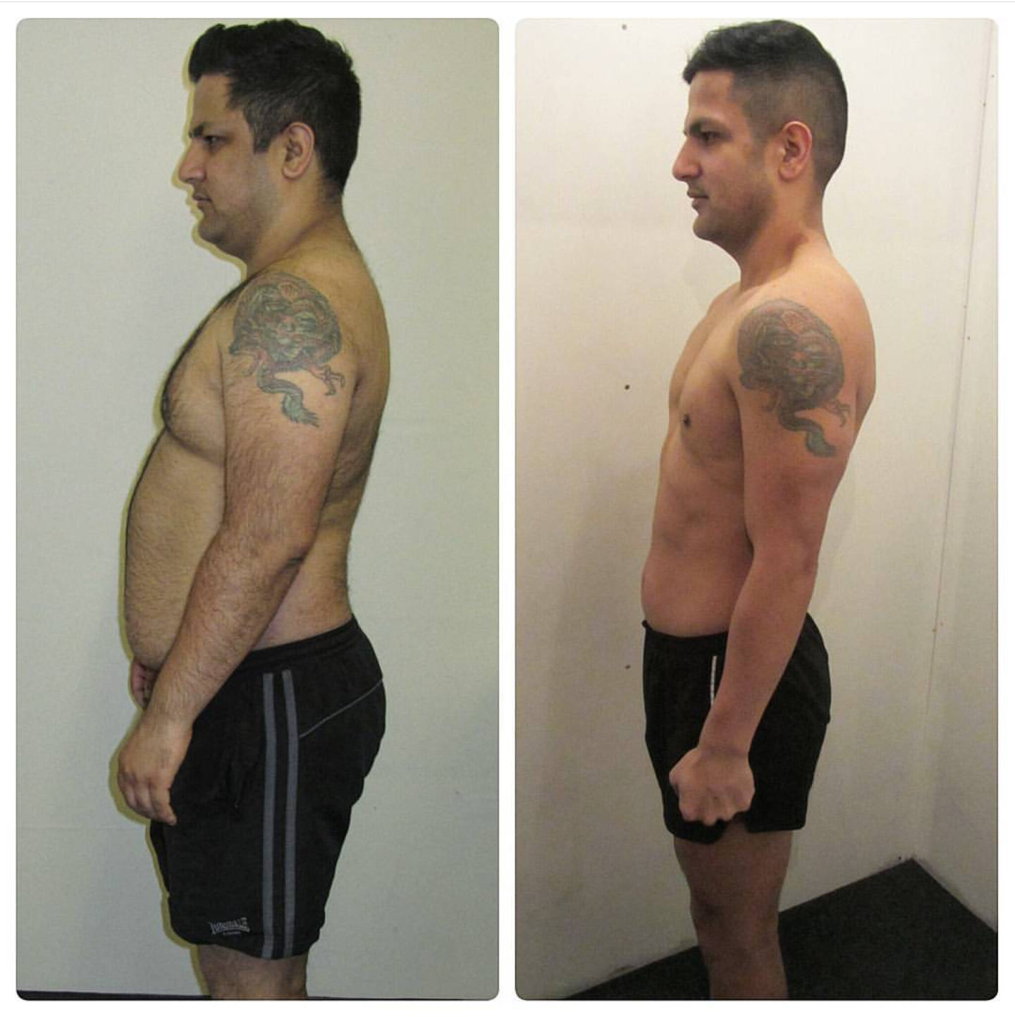 Client Tarloke Transformation Picture. Side View. Liverpool Personal Trainer - Chris Walker