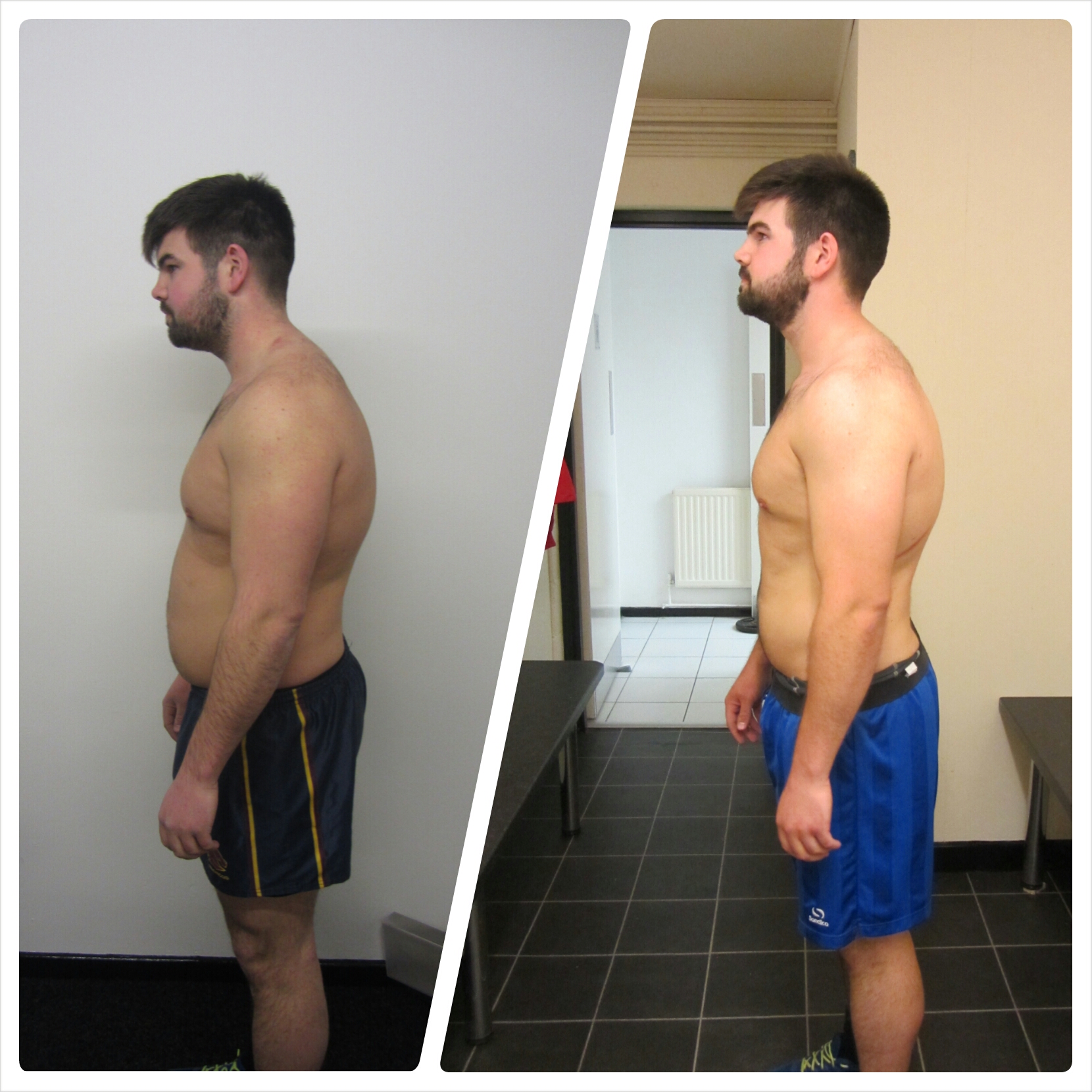 Client Phil Transformation Picture. Side View. Liverpool Personal Trainer - Chris Walker